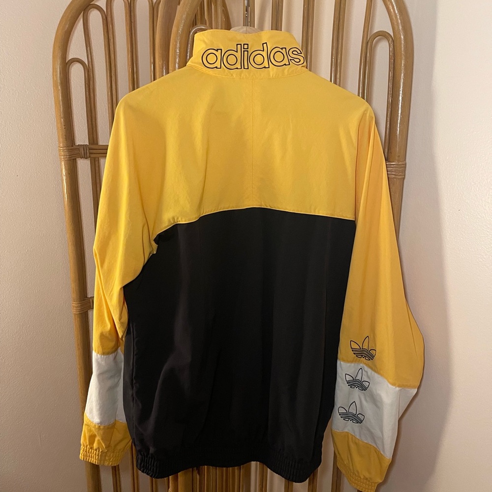 Men's adidas originals Blocked Warm Up Yellow Black Colorblock 'Black Bold Gold'